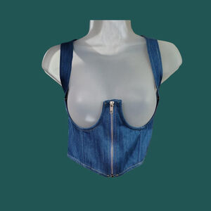 Vintage Delias denim underwire corset top new with tags